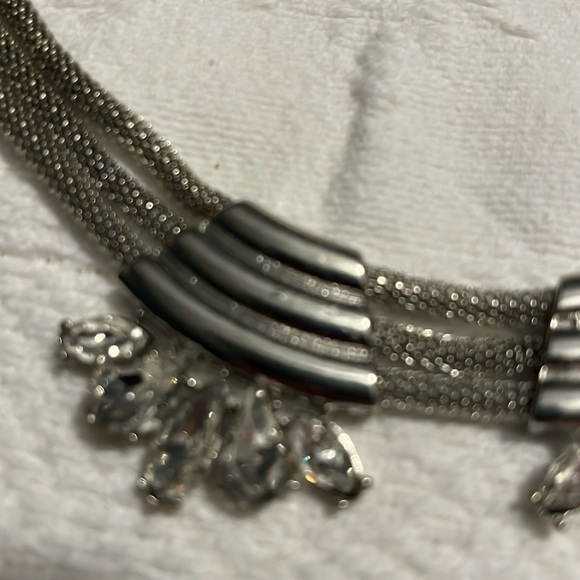 Beautiful three strand silver statement necklace - Picture 2 of 6